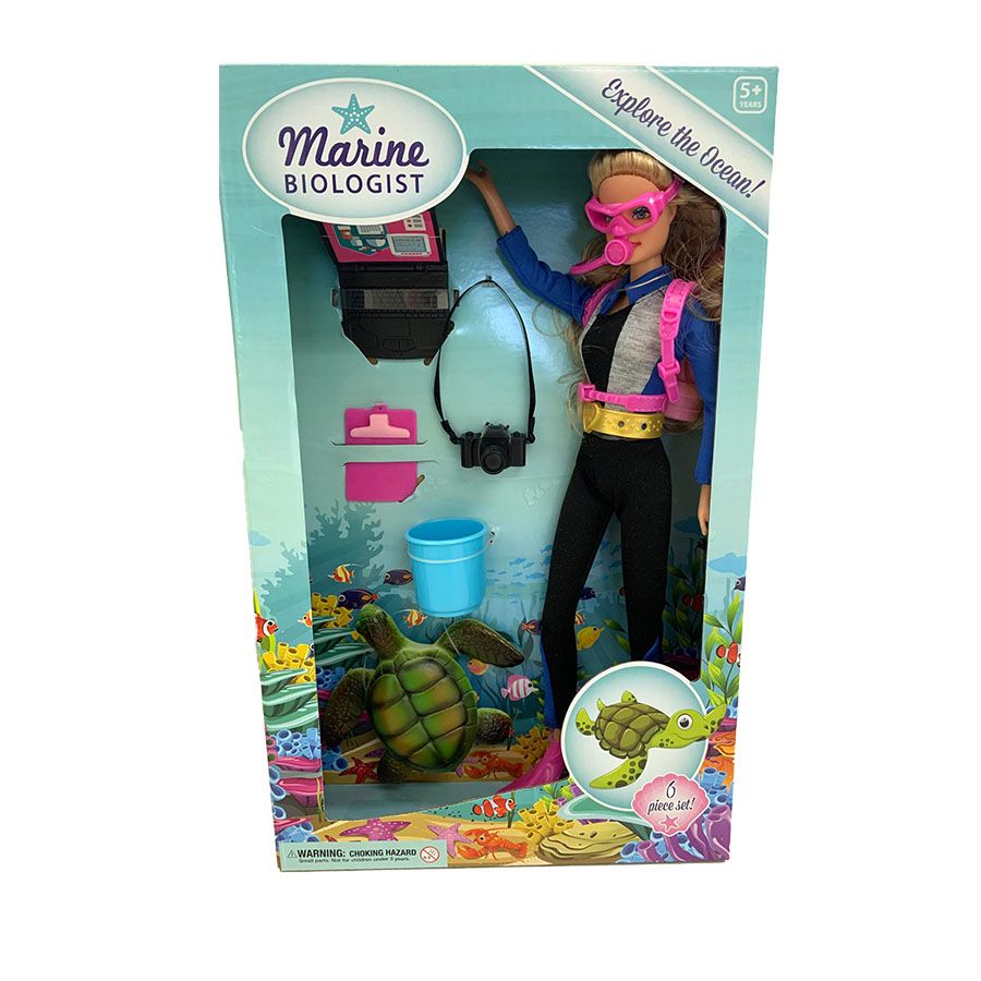 MuzeMerch - Marine Biologist Doll 6-Piece Toy Set
