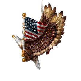 Patriotic Eagle With American Flag Ornament