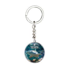 National Aquarium Shark Glass Domed Keychain