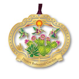 Desert Botanical Garden Hummingbird and Cactus Ornament