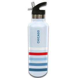 Chicago Flag Lines Water Bottle