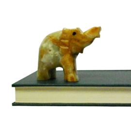 Carved Elephant Banded Onyx Figurine
