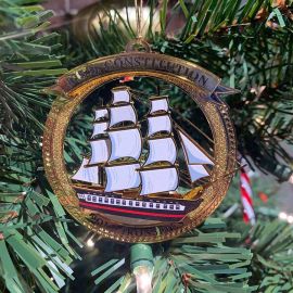 USS Constitution Brass Ornament