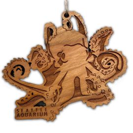 Wooden Octopus Ornament - Seattle Aquarium