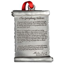Gettysburg Address Pewter Ornament