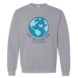 Adult Crewneck Sweatshirt Blue Ocean - Oregon Coast Aquarium