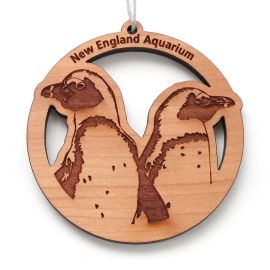 New England Aquarium Penguin Wood Ornament
