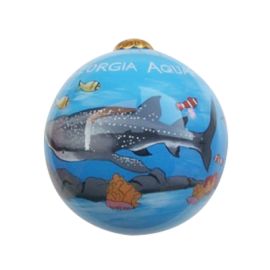 Hand-painted Georgia Aquarium Whale Shark Glass Ornament