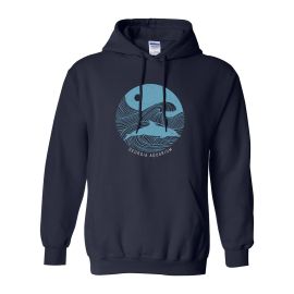Adult Hooded Sweatshirt Dolphin Wave - Georgia Aquarium