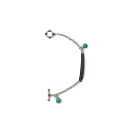 Hammered Snare Wire Bracelet with Turquoise