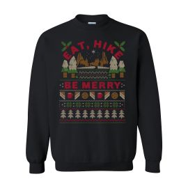 Crewneck Sweatshirt Ugly Sweater Eat Hike Be Merry