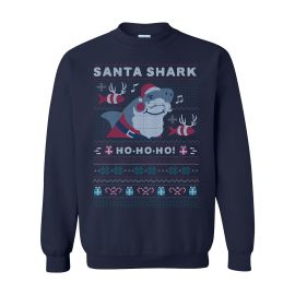 Crewneck Sweatshirt Ugly Sweater Santa Shark