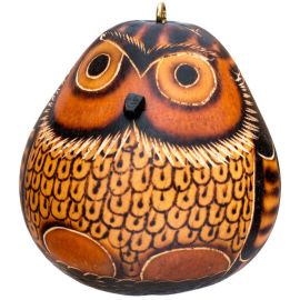 Petite Owl Gourd Ornament