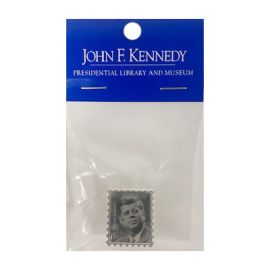 Souvenir JFK Stamp Lapel Pin - JFK Library