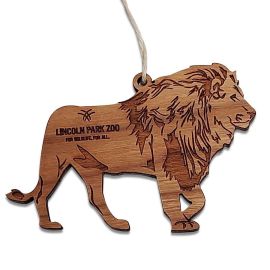 Sustainable Wooden Lion Ornament - Lincoln Park Zoo Logo