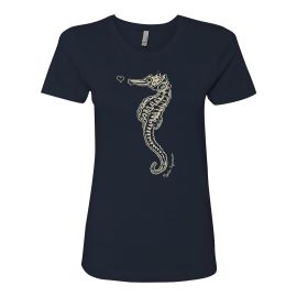 Ladies Short Sleeve Seahorse Tee - Mystic Aquarium