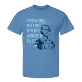 Unisex Perseverance and Spirit Denim Blue Tee - Museum of the American Revolution