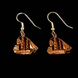 Copper Ship Earrings