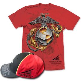 Adult Eagle, Anchor and Globe NMMC Cap & T-Shirt - Marine Corps Museum