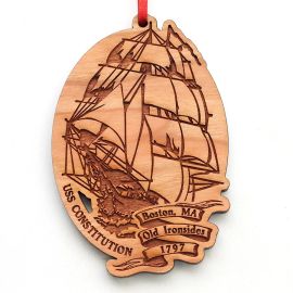 USS Constitution Wood Ornament