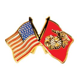 USA & USMC Flags Lapel Pin